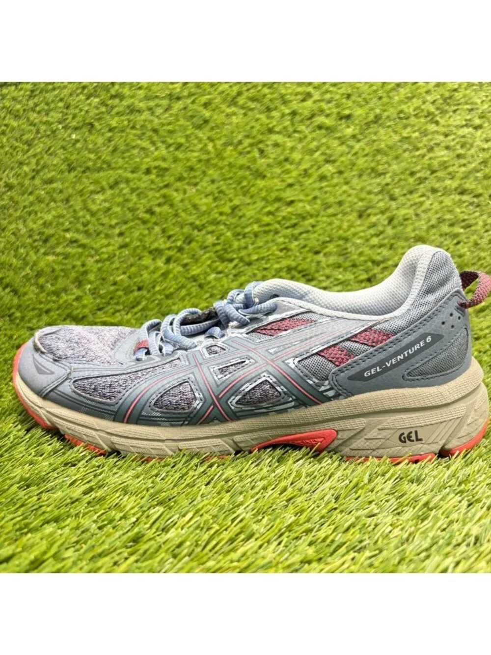 Asics Gel-Venture 6 Womens Size 8 Blue Pink Athletic Running Shoes Sneakers